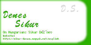 denes sikur business card